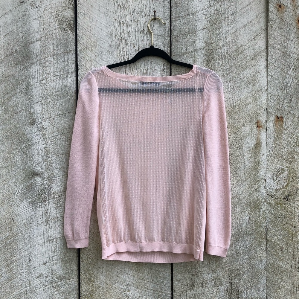Zara | lightweight pink sheer back sweater - Picture 2 of 4